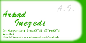 arpad inczedi business card